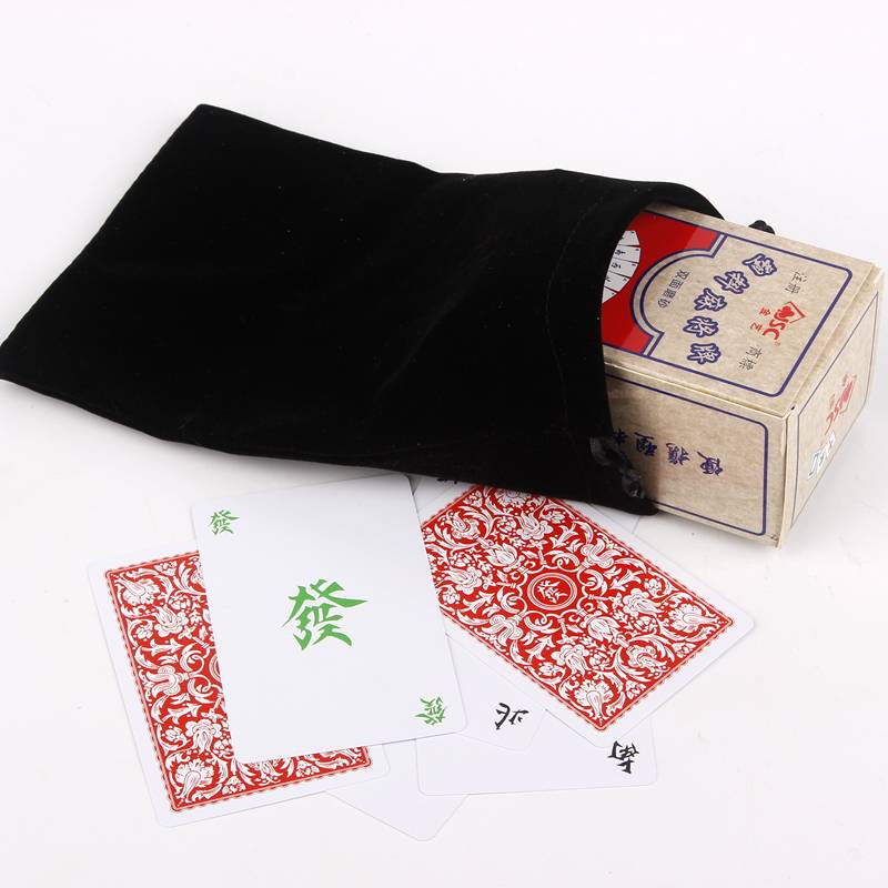 Golden wide plastic mahjong + bag